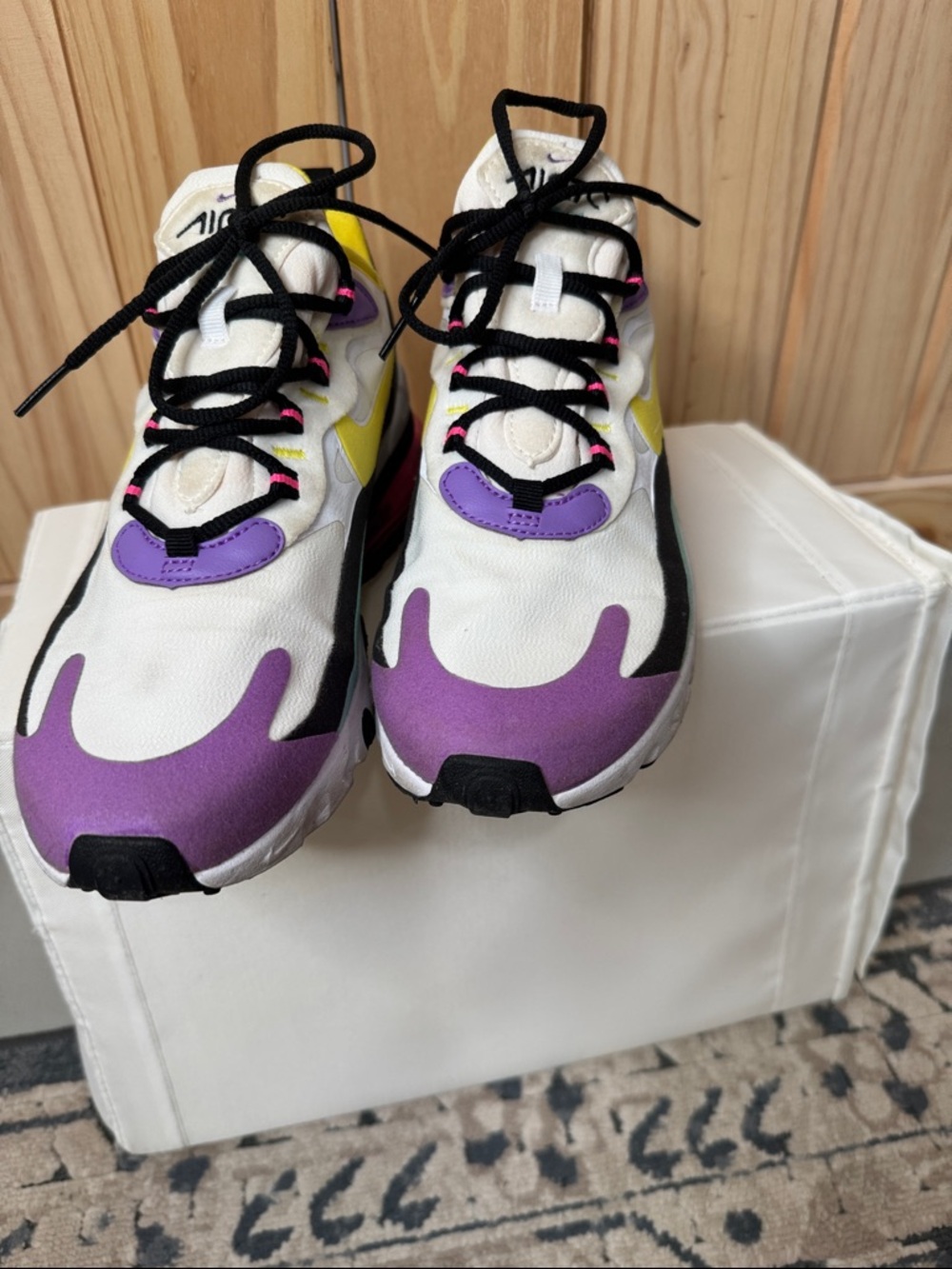 Nike Women’s Multicolor Air Max Sneakers — White, Yellow, Purple, Teal, Black - Picture 3 of 5